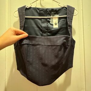 NWT pinstripe corset top